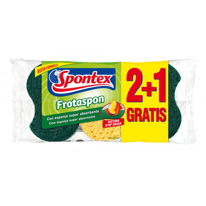 ESPONJA FROTASPON VERDE SPONTEX 2+1UN