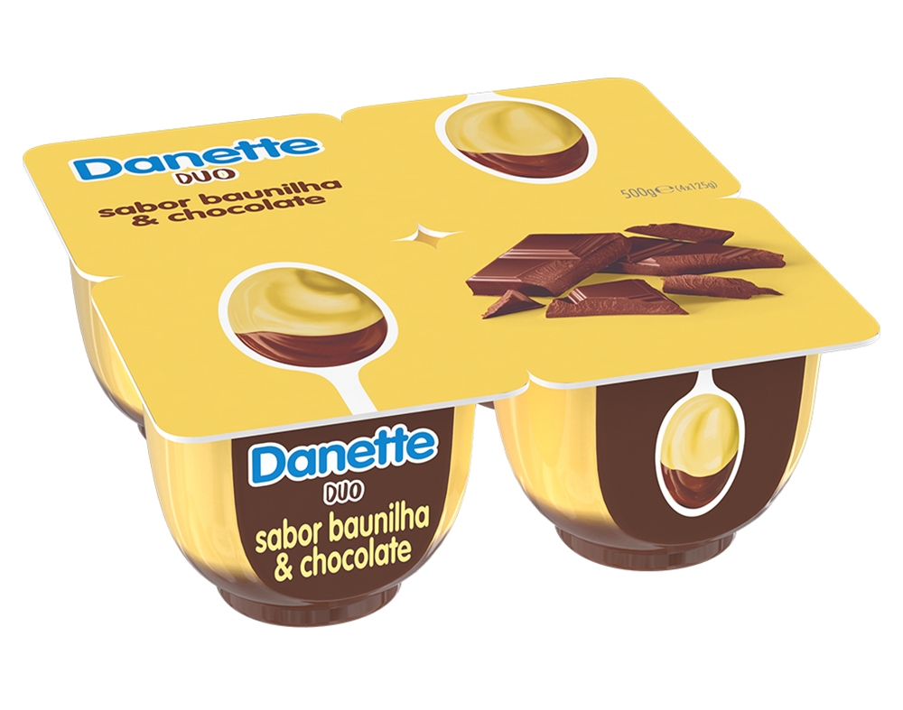 DANETTE DUO BAUNILHA-CHOCOLATE 4X125G