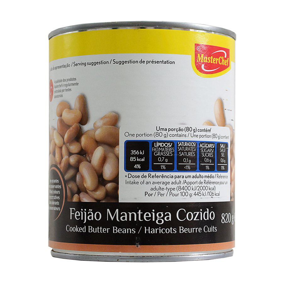 FEIJÃO MANTEIGA MCHEF LATA 820GR