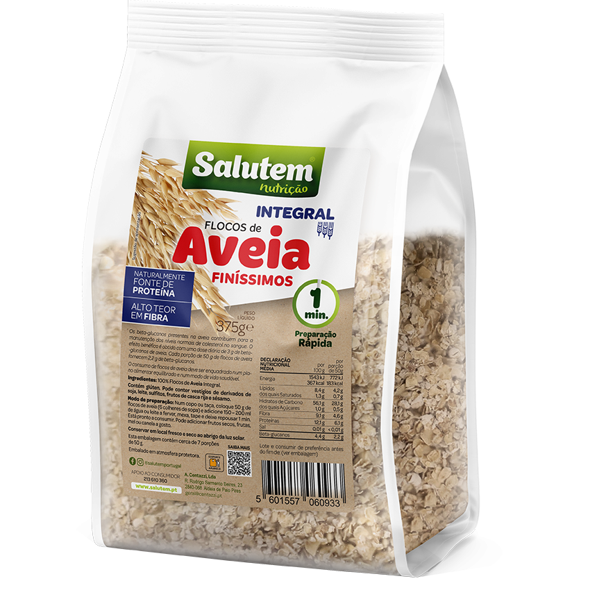 FLOCOS AVEIA INTEGRAL FINÍSSIMOS SALUTEM 375GR