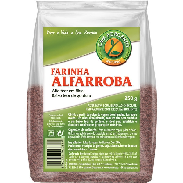 FARINHA ALFARROBA CEM PORCENTO