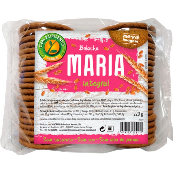 BOLACHA MARIA CEM PORCENTO 220GR