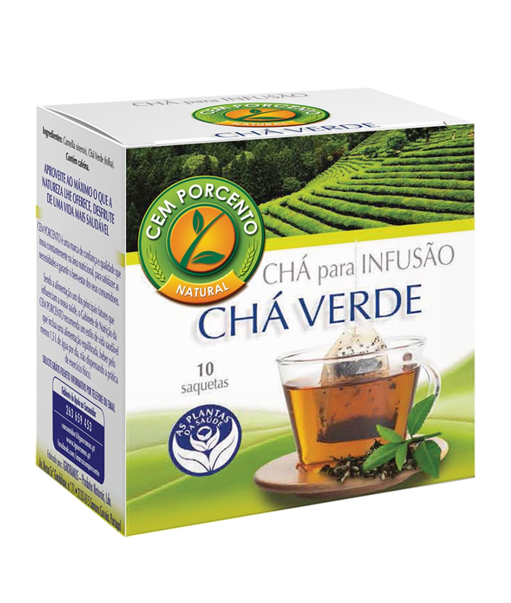 CHÁ VERDE PLANTA SIMPLES CEM PORCENTO