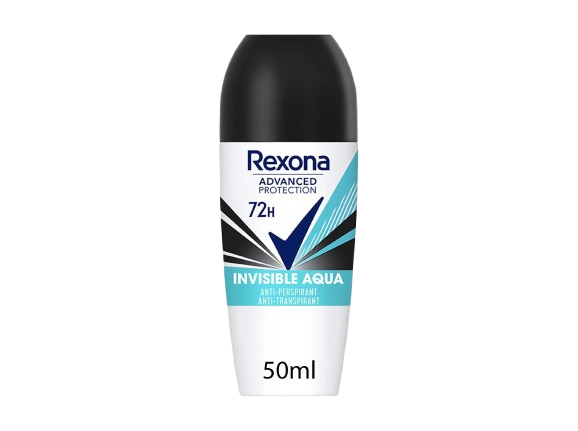 DESODORIZANTE ROLL ON INVISIBLE AQUA REXONA 72H 50ML
