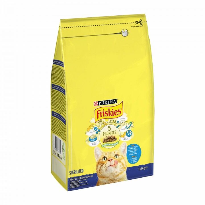 ALIMENTO GATO SECO FRISKIES STERILCAT SALMÃO 1,5KG