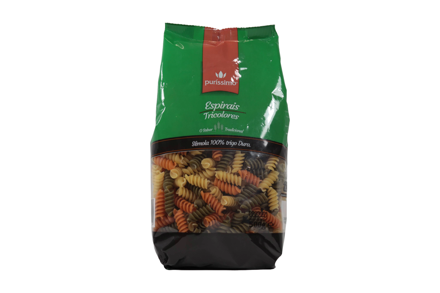 MASSA ESPIRAIS TRICOLORES PURISSIMO 500G