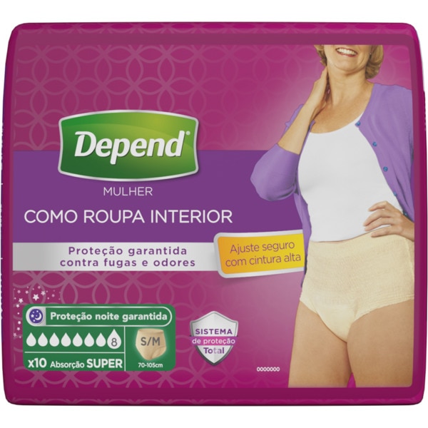 CUECA DEPEND HS MULHER S/M 10U