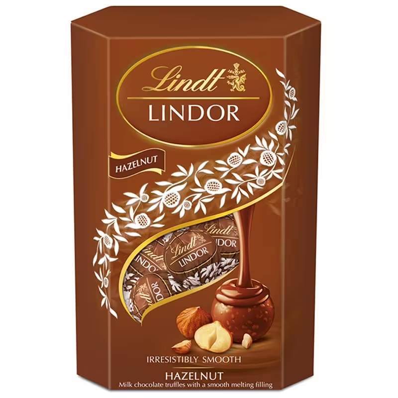 BOMBOM CHOCOLATE E AVELÃ LINDOR CORNET 200GR