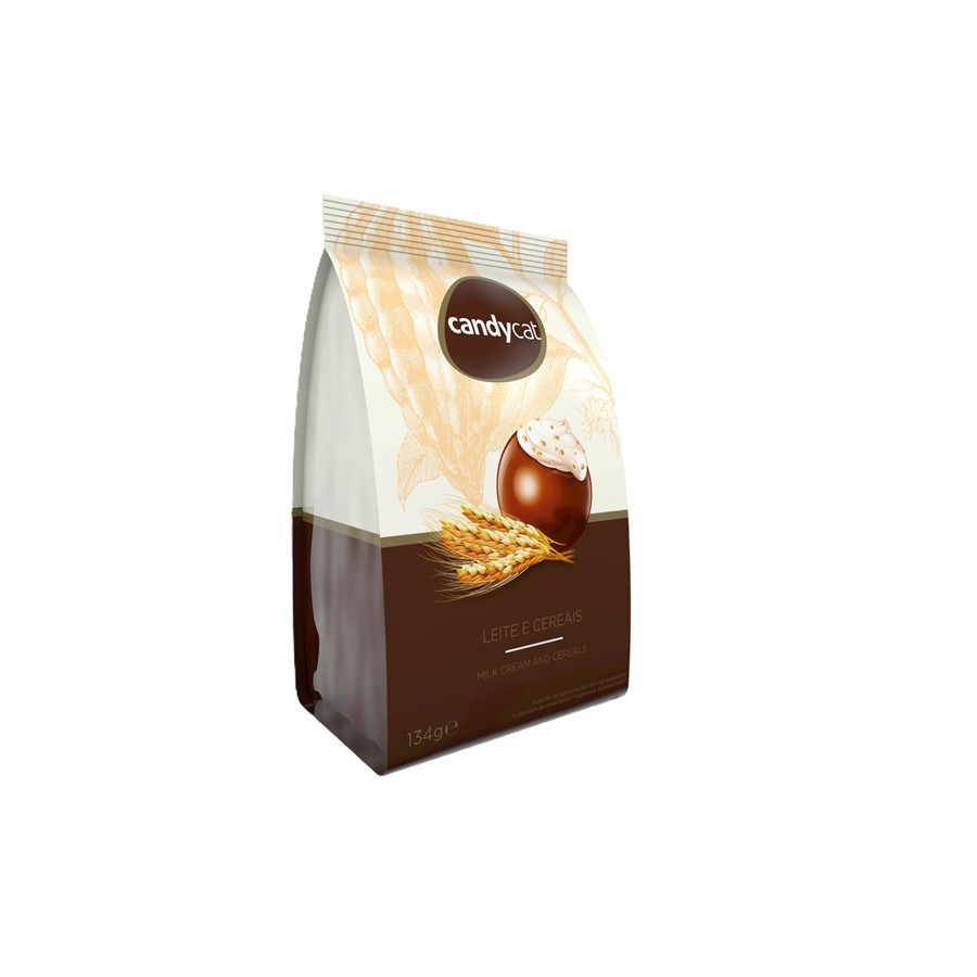 BOMBONS CANDYCAT LEITE E CEREAIS SACO 134GR