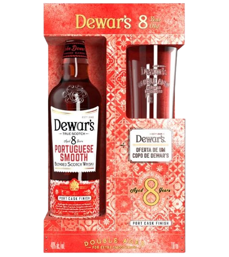 WHISKY DEWAR'S 8ANOS PORTUGUESE SMOOTH 70CL + COPO