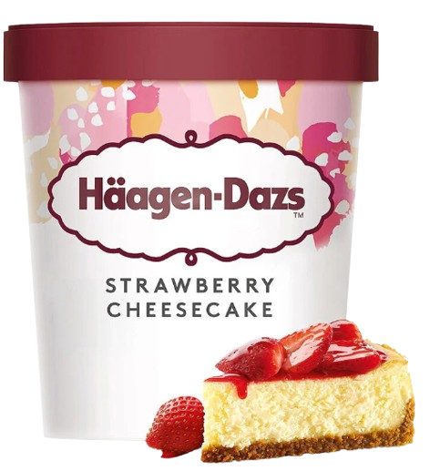 GELADO HAAGEN-DAZS CHEESECAKE DE MORANGO 460ML