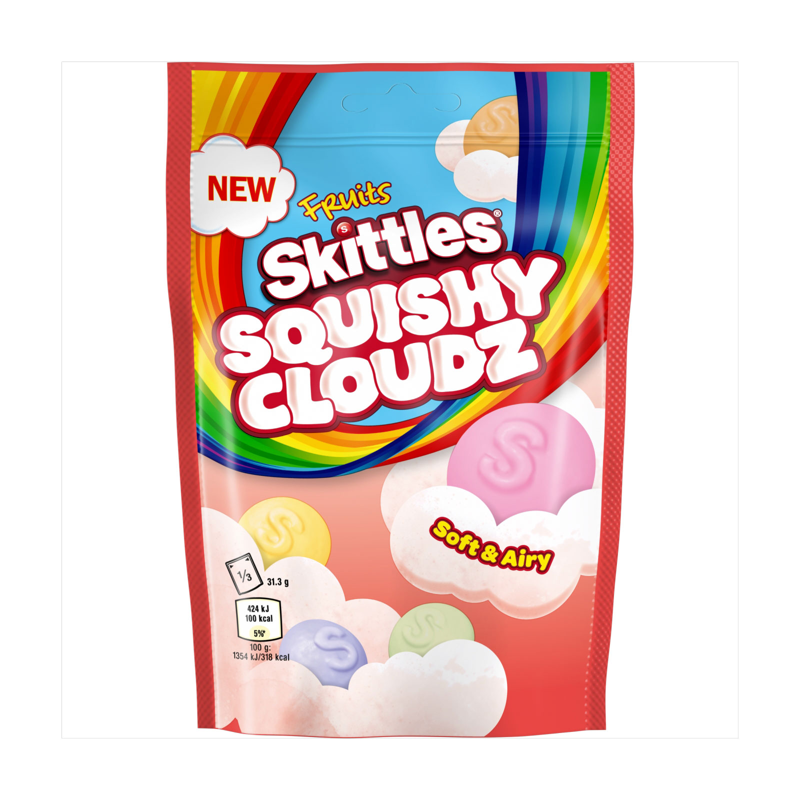 DRAGEIAS SKITTLES FRUIT SQUISHY CLOUDZ POUCH BAG 94GR