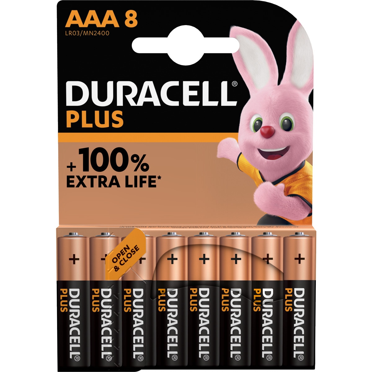 PILHAS ALCALINAS PLUS POWER AAA LR03 DURACELL 8UN