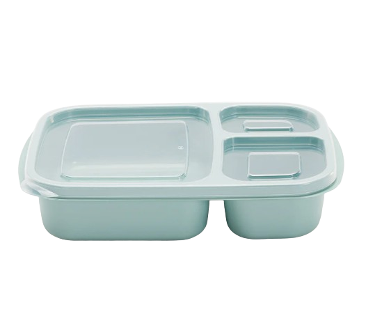 CAIXA ALIMENTOS 02 1382 MATT GREEN Y50470 3 COMPARTIMENTOS