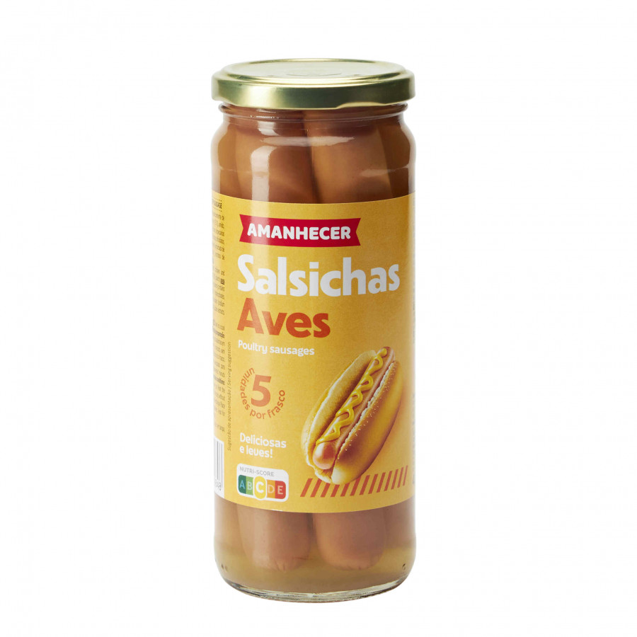 SALSICHAS AVES FRASCO AMANHECER 5X50GR