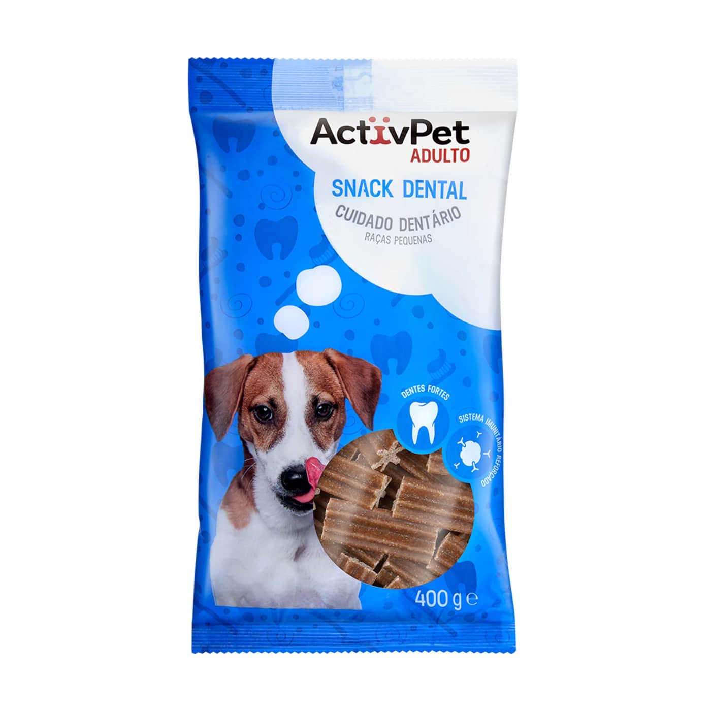 SNACK CÃO CUIDADO DENTÁRIO RAÇAS PEQUENAS ACTIVPET 400GR