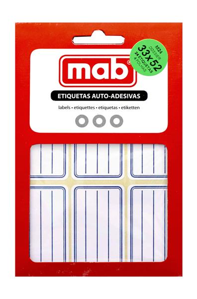 ETIQUETAS AUTOADESIVAS 33X52MM AZUIS
