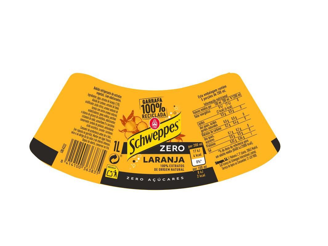 ÁGUA TÓNICA SCHWEPPES LARANJA ZERO 1L