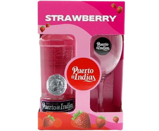 GIN PUERTO INDIAS STRAWBERRY 70CL + COPO