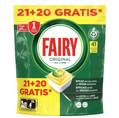 DETERGENTE MÁQUINA LOIÇA ALL IN ONE FAIRY 21+20PAST
