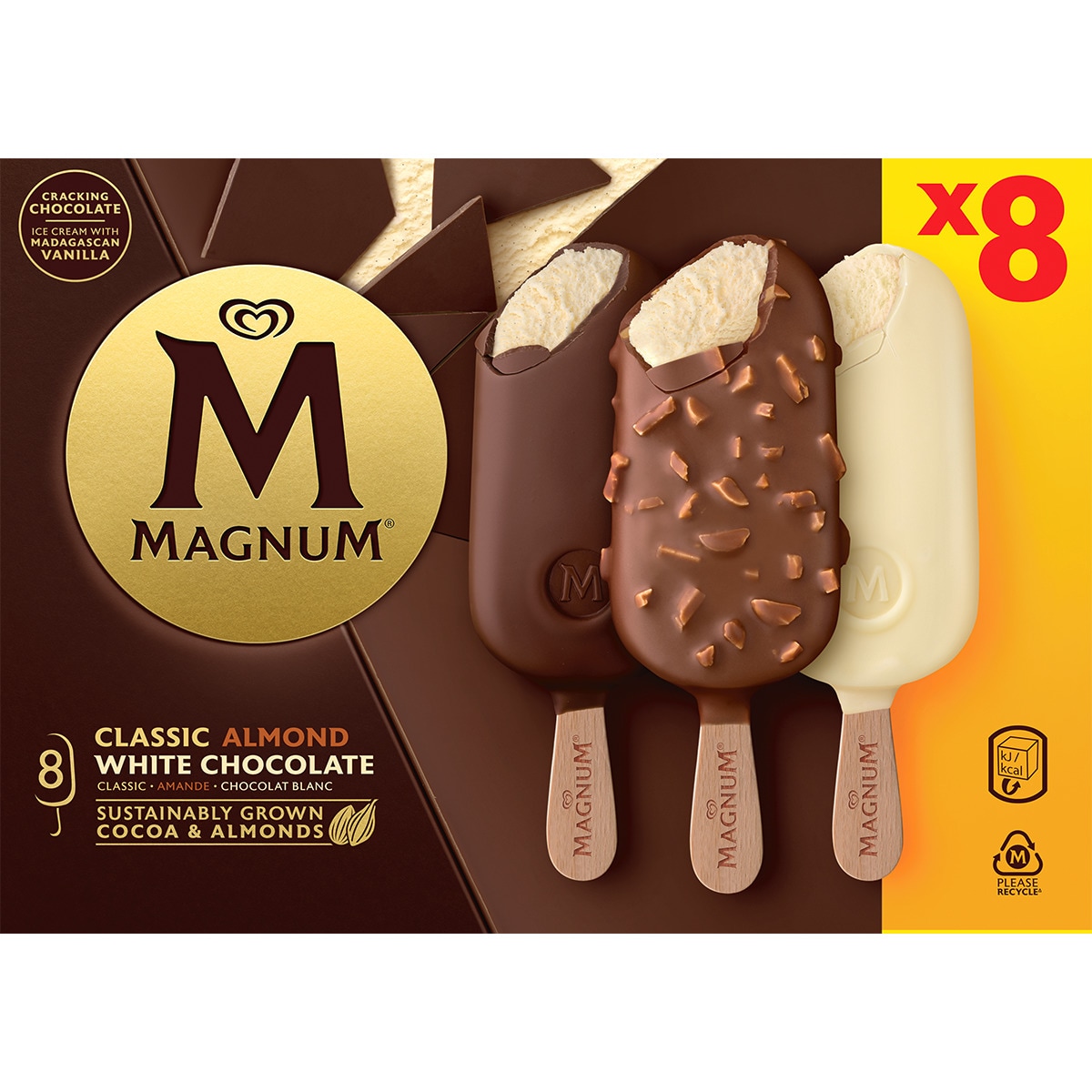 GELADO MAGNUM SORTIDO PACK 8UN