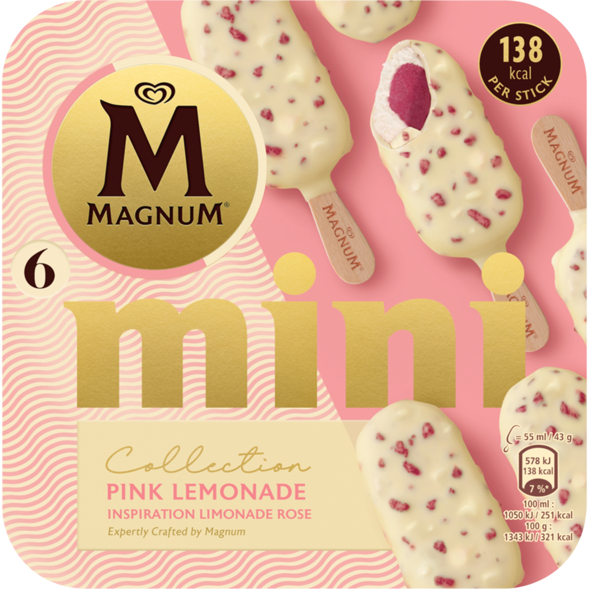 GELADO MINI PINK LEMONADA MAGNUM 6X55ML