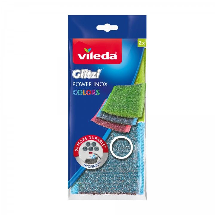 ESFREGÃO POWER INOX COLORS VILEDA 2UN GLITZI