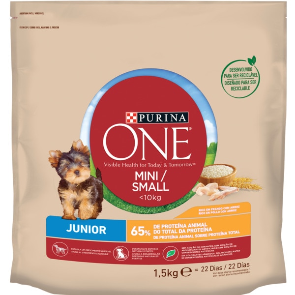 ALIM CÃO FRANGO/ARROZ JUNIOR PURINA ONE 1,5KG