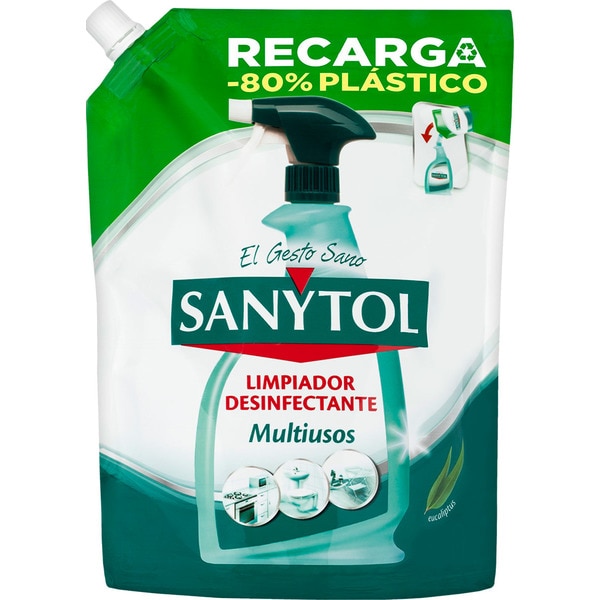 DETERGENTE DESINFETANTE MULTIUSOS EUCALIPTO SANYTOL RECARGA 750ML