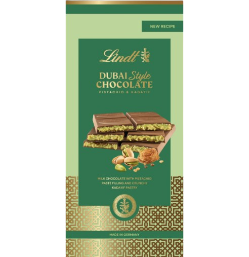 TABLETE CHOCOLATE LEITE DUBAI LINDT 145GR