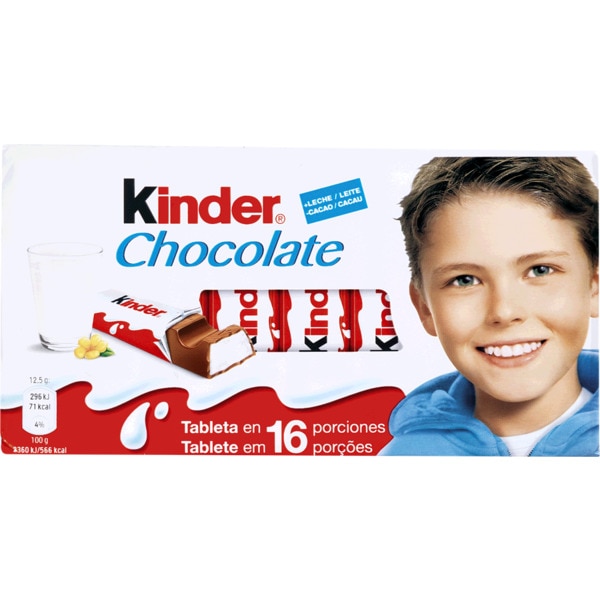 CHOCOLATE LEITE KINDER BARRA T16 200GR