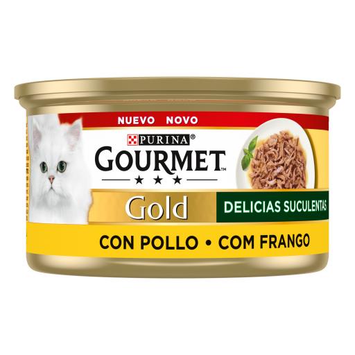 ALIMENTO GATO GOURMET GOLD DELÍCIAS SUCULENTAS FRANGO 85GR