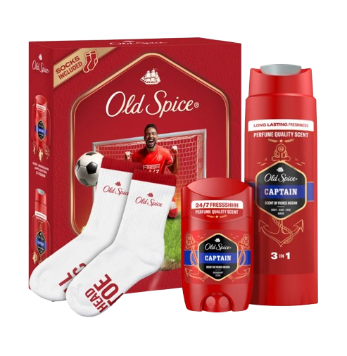 CONJUNTO CAPTAIN STICK + GEL + MEIAS OLD SPICE