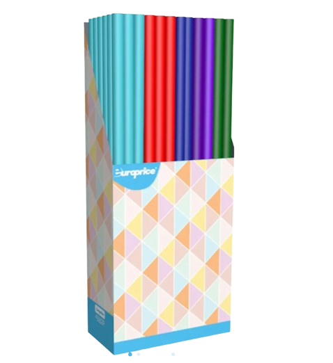 PAPEL EMBRULHO CORES LISAS SORTIDAS EUROPRICE 70CMX2MT