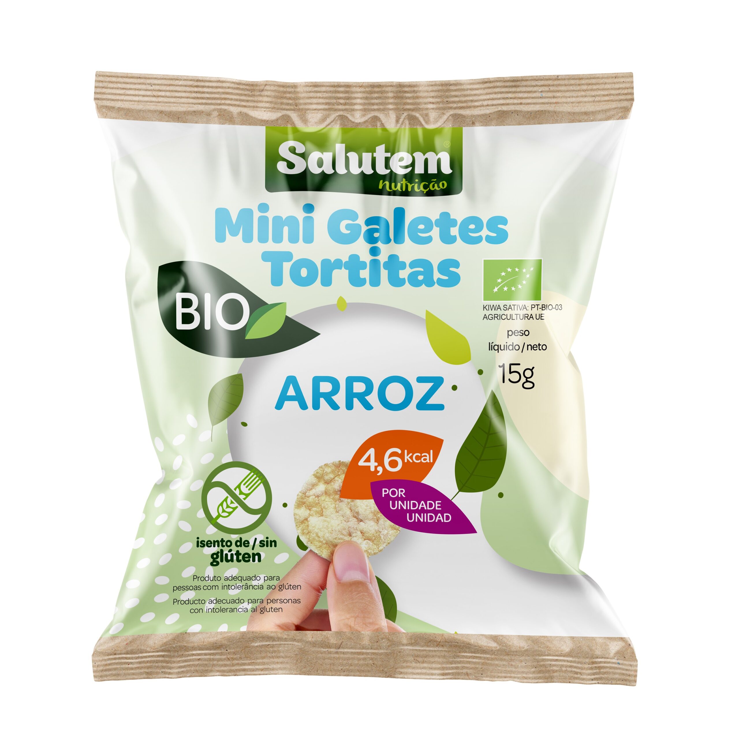 BOL MINI GALETE ARROZ SALUTEM 15GR