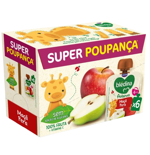 FRUTA MAÇÃ PÊRA BLÉDINA 6X85GR