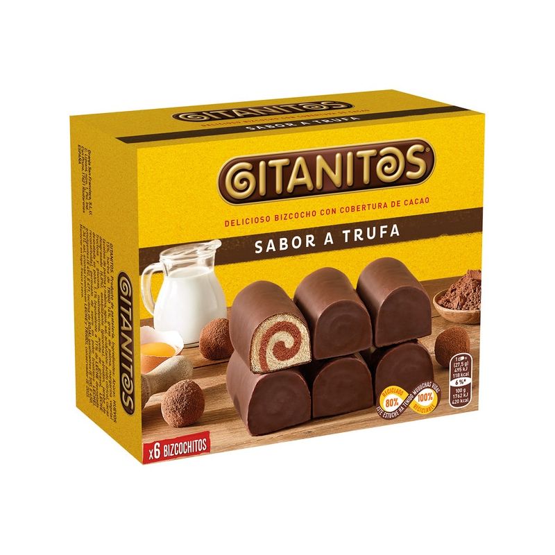 TORTA DE CACAU SABOR A TRUFA GITANITOS 6UN