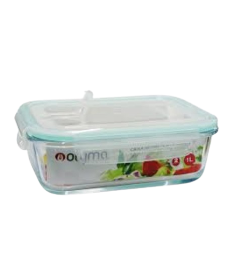 CAIXA HERMETICA VIDRO RETANGULAR EMA 1L