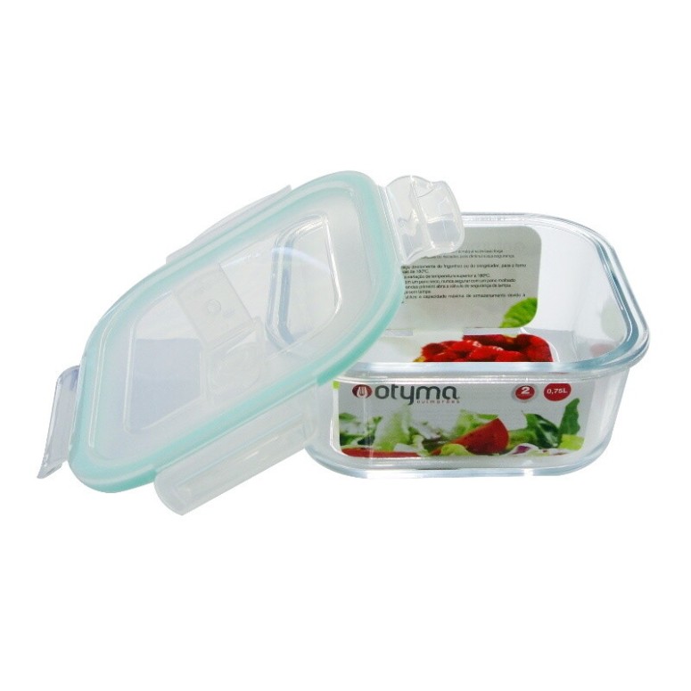 CAIXA HERMETICA VIDRO QUADRADA EMA 0,75L