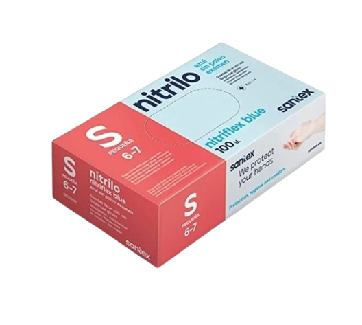 LUVAS NITRILO AZUL S SANTEX 100U