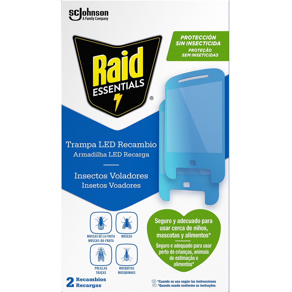 INSECTICIDA ELECTRICO LED RAID ESSENTIALS 2RECARGA