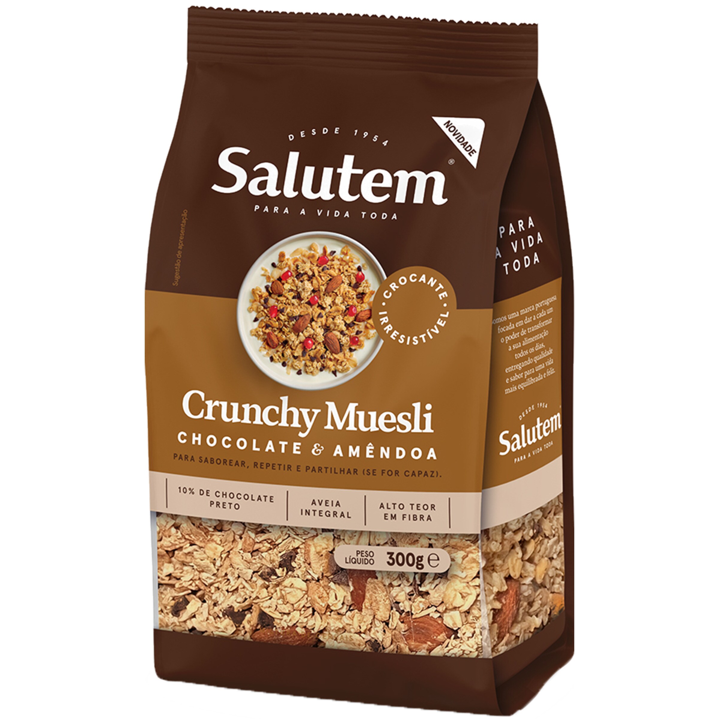 MUESLI CRUNCHY CHOCOLATE E AMÊNDOA SALUTEM 300GR
