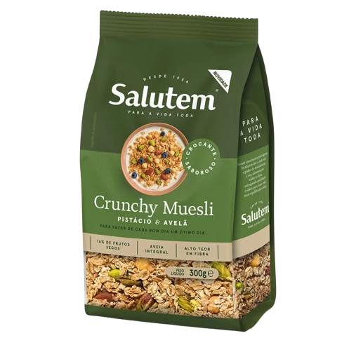 MUESLI CRUNCHY PISTACHO E AVELÃ SALUTEM 300GR