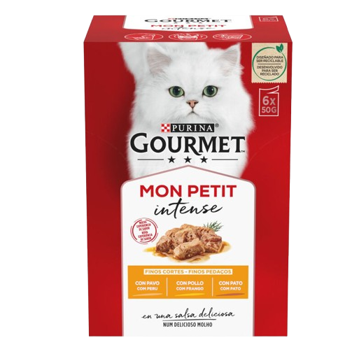 ALIMENTO PATÉ GATO MON PETIT AVES GOURMET 6X50GR