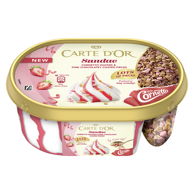 GELADO CARTE D'OR CORNETTO MORANGO 825ML