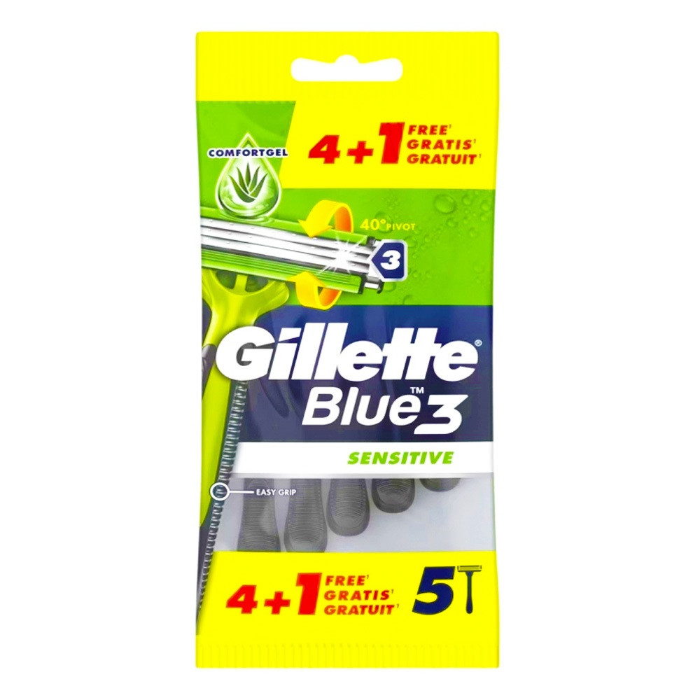 MÁQUINA LAMINA BLUE 3 SENSITIVE GILLETTE 4+1U